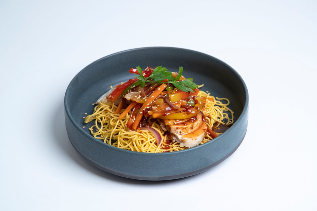Sweet Chilli Chicken Stir Fry with Noodles Meal Nude Food Ireland